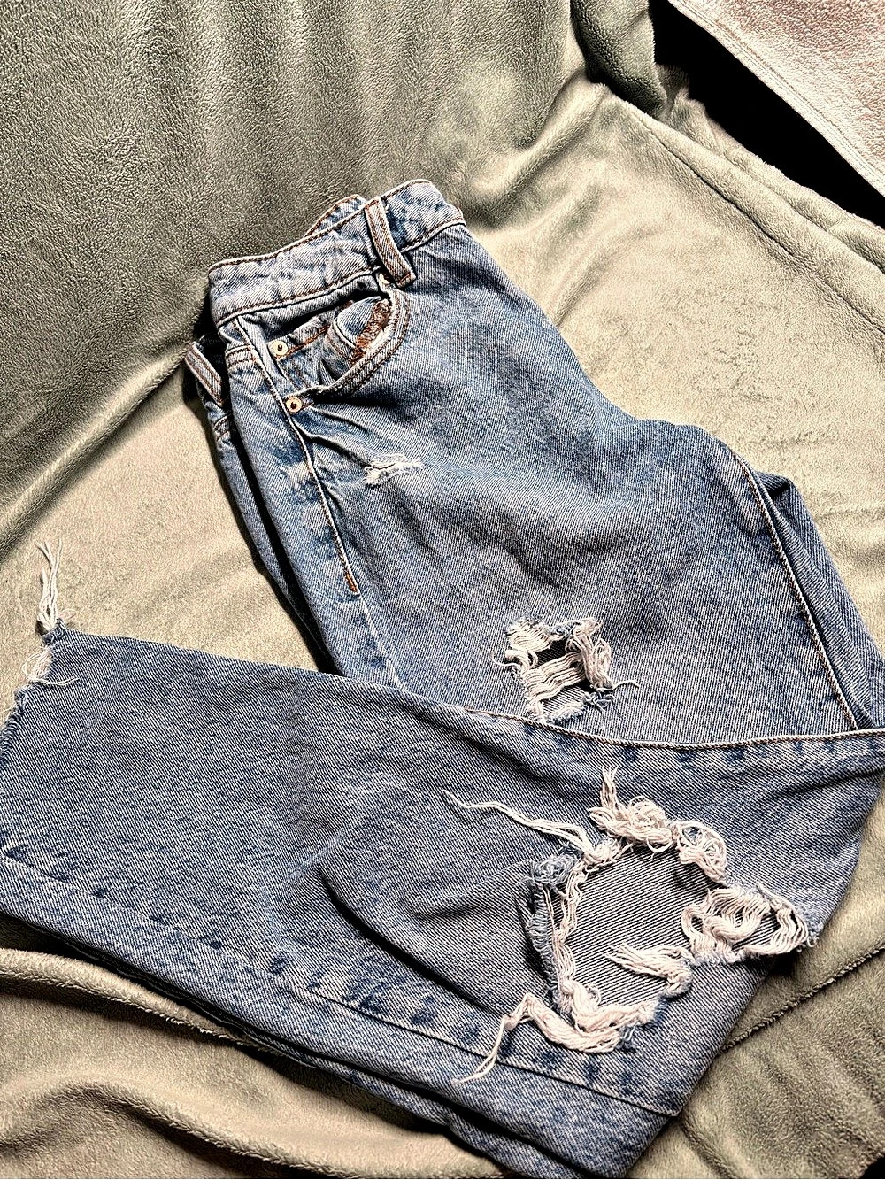 Garage Mom Jeans Distressed Straight Leg Jeans Waist 01